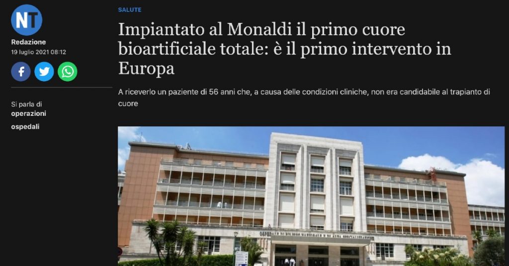 V Taliansku prvýkrát mimo klinických štúdií implantovali biokompatibilné umelé srdce