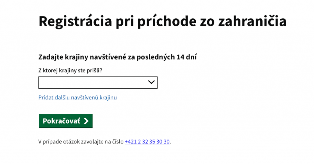 Do eHranice je možné zaregistrovať sa 30 dní pred príchodom na Slovensko